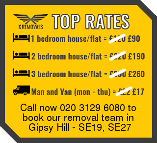 Removal rates forSE19, SE27 - Gipsy Hill
